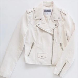 PISTOLA White Faux Leather Jacket
